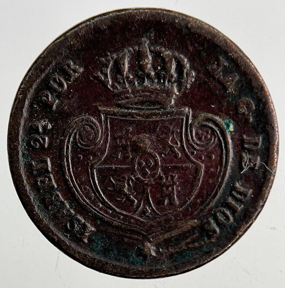 1853 Spain Medio Half 1/10 One Tenth Real Coin | Fine Collectable Grade