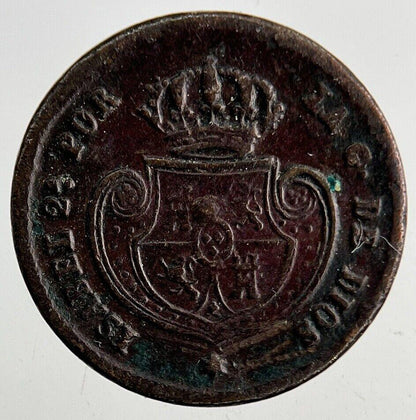1853 Spain Medio Half 1/10 One Tenth Real Coin | Fine Collectable Grade