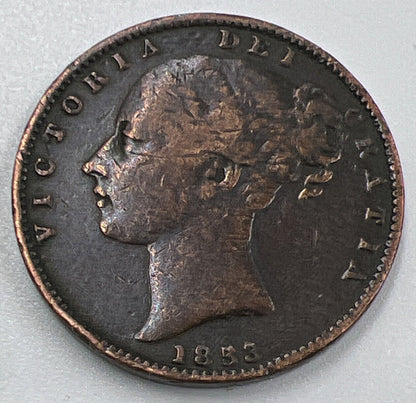 1853 Victoria Farthing | British Copper Coin | Collectable Grade | a1290