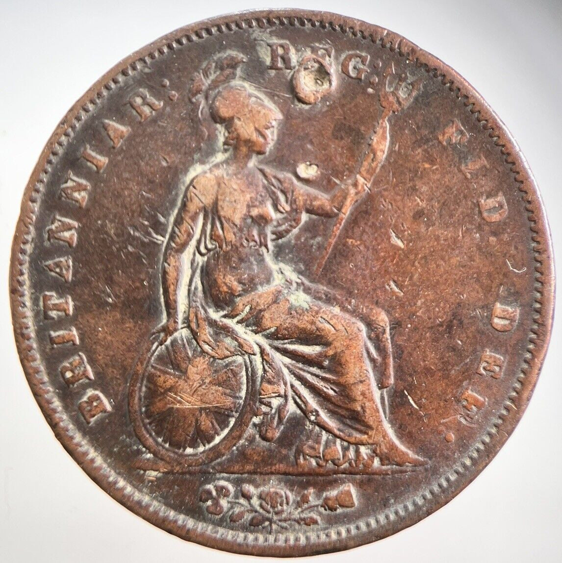 1853 Penny | British Copper Coin | Queen Victoria | Collectable Grade | a307