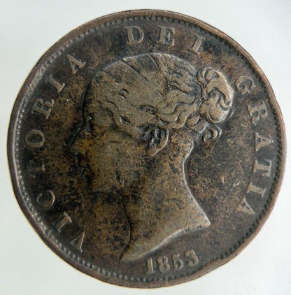 1853 Victoria Half-Penny Coin | Fine Collectable Grade