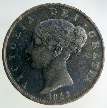 1853 Victoria Half-Penny Coin | Fine Collectable Grade
