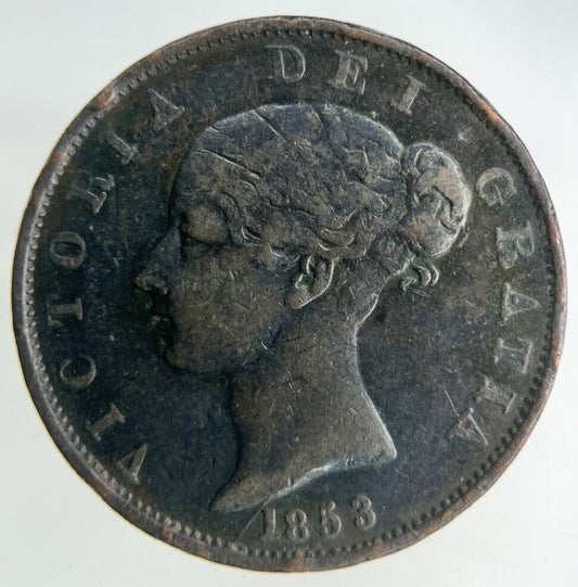 1853 Victoria Half-Penny Coin | Fine Collectable Grade