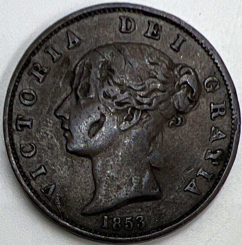 1853 Victoria Half-Penny | British Copper Coin | Collectable Grade | a777