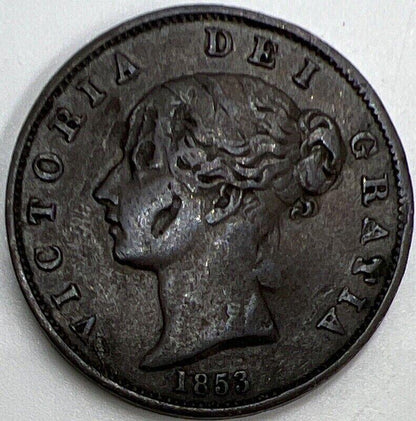 1853 Victoria Half-Penny | British Copper Coin | Collectable Grade | a777