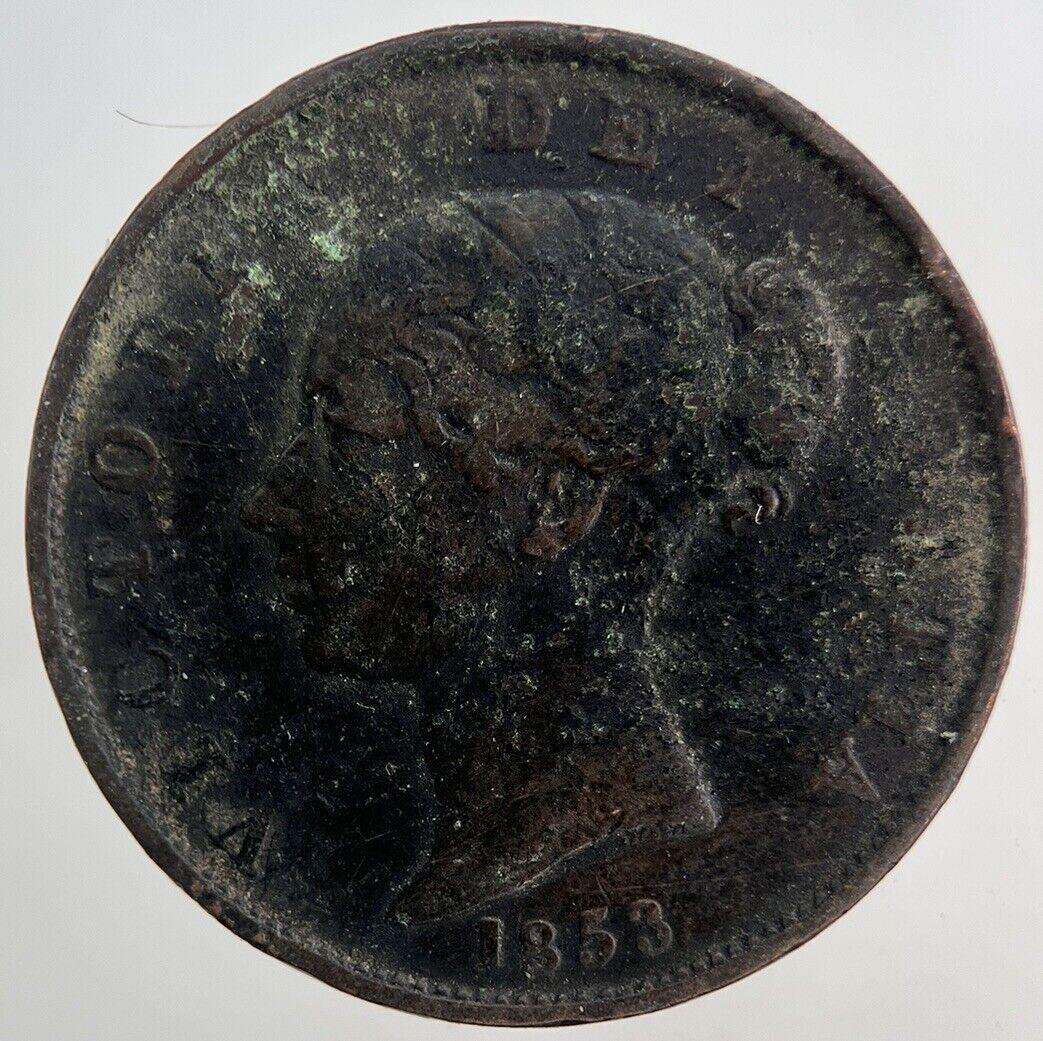 1853 Victoria Half-Penny Coin | Fine Collectable Grade