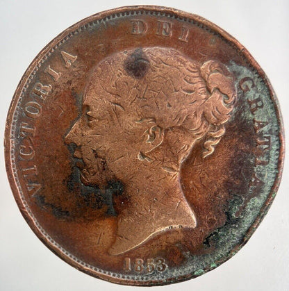 1853 Victoria One Penny Coin | Fine Collectable Grade