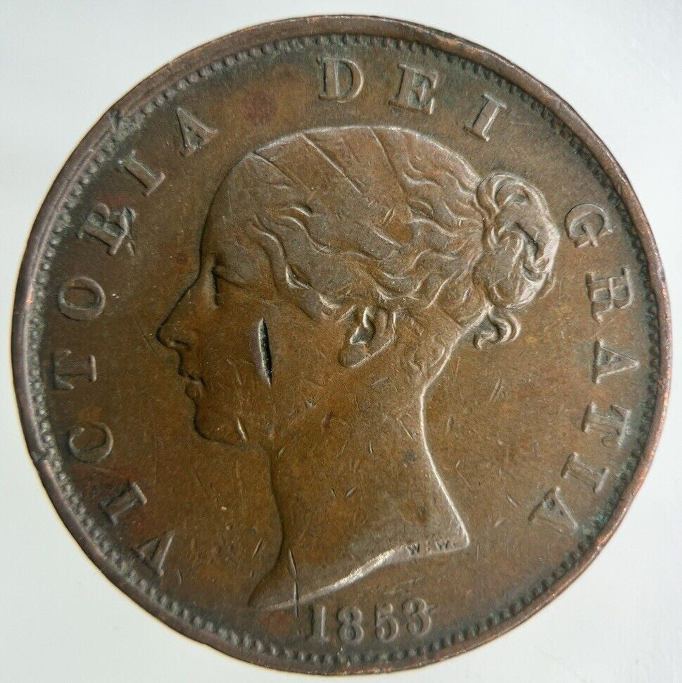 1853 Victoria Half-Penny Coin | Very High Grade