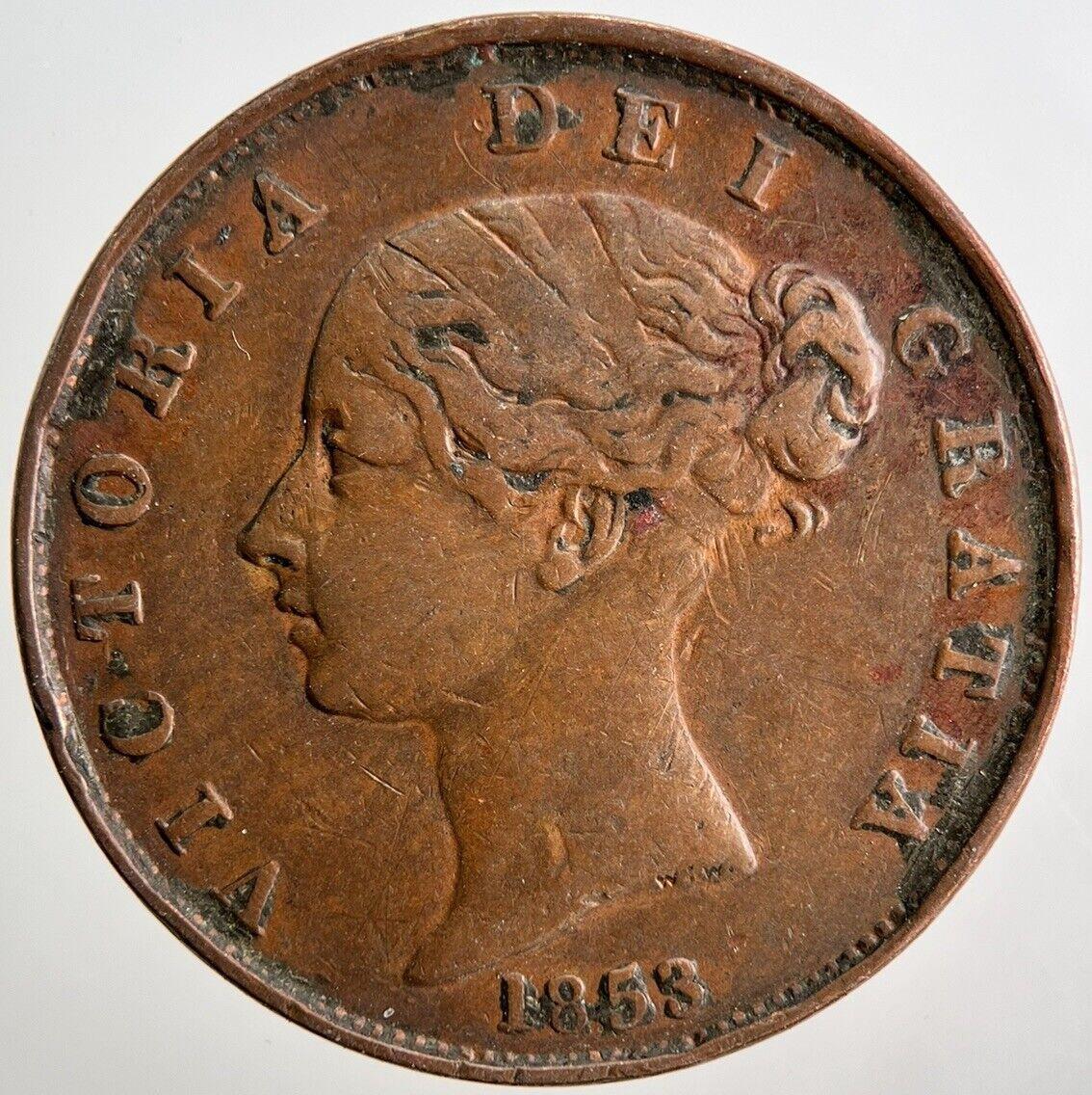 1853 Victoria Half-Penny Coin | Fine Collectable Grade | a3400
