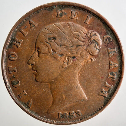 1853 Victoria Half-Penny Coin | Fine Collectable Grade | a3400