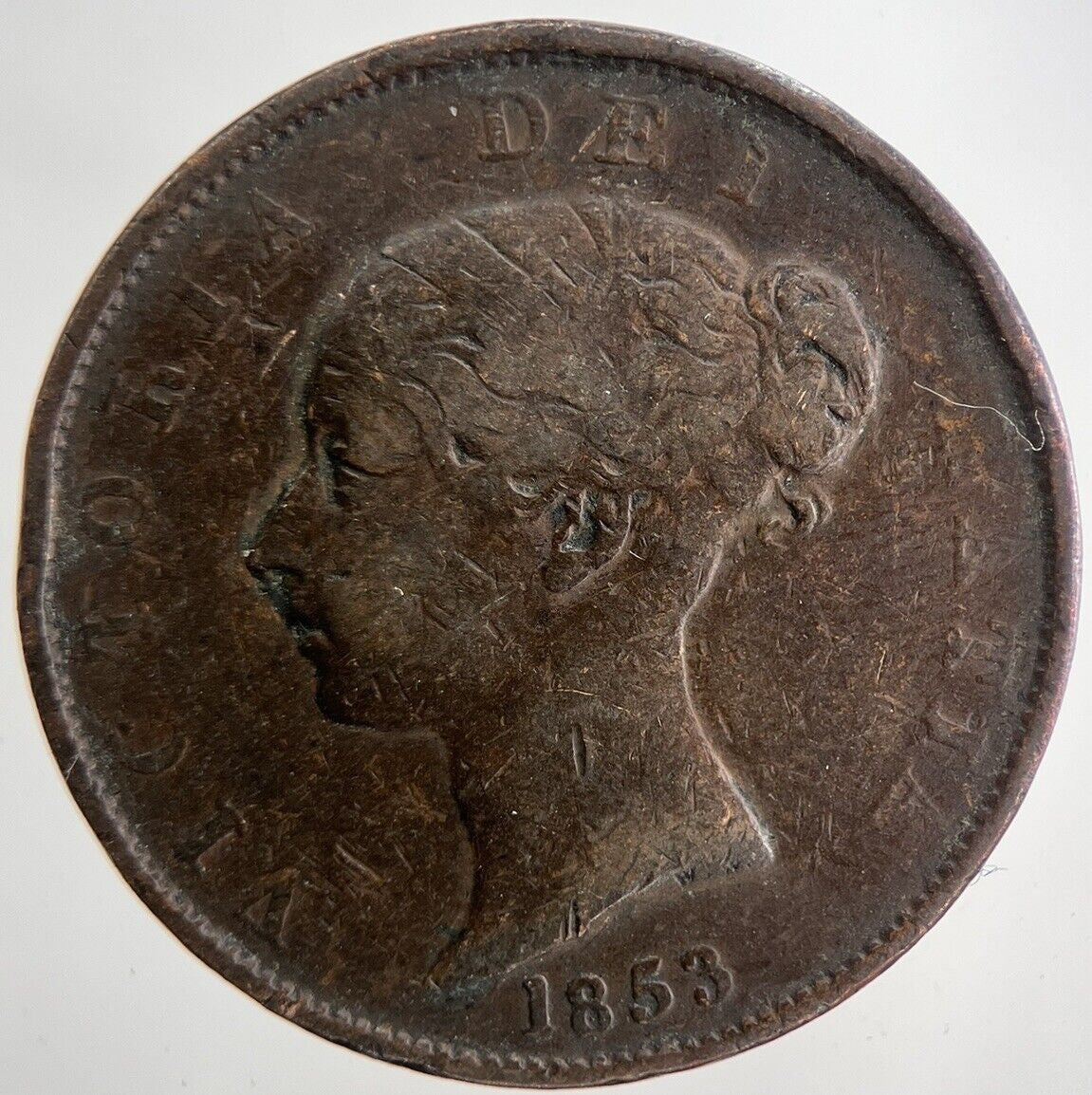 1853 Victoria Half-Penny Coin | Fine Collectable Grade