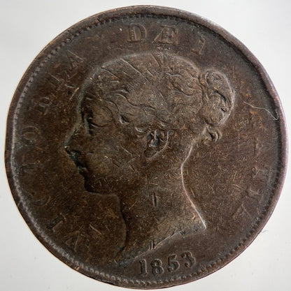 1853 Victoria Half-Penny Coin | Fine Collectable Grade
