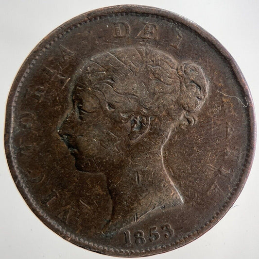 1853 Victoria Half-Penny Coin | Fine Collectable Grade