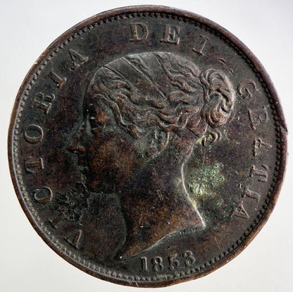 1853 Victoria Half-Penny Coin | Very High Grade