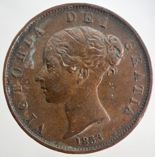 1853 Victoria Half-Penny Coin | Very High Grade | a9882