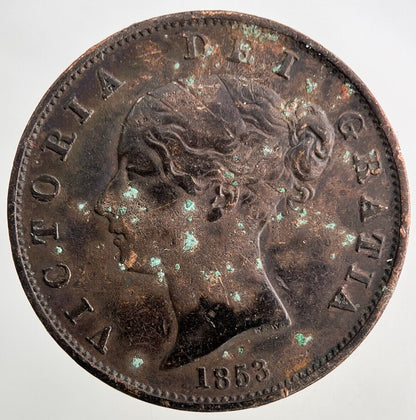 1853 Victoria Half-Penny Coin | Very High Grade