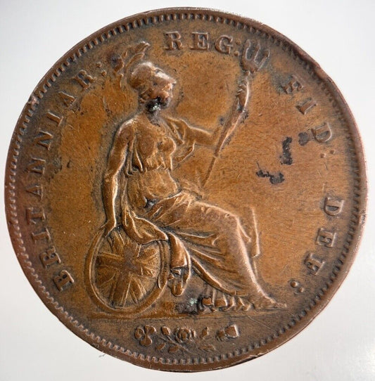 1853 Victoria One Penny Coin | Very High Grade | a6409