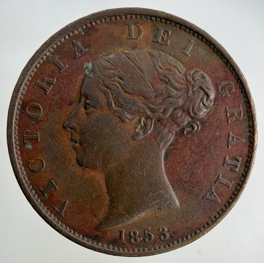 1853 Victoria Half-Penny Coin | Very High Grade