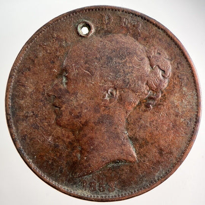 1853 Victoria One Penny Coin | Collectable Grade