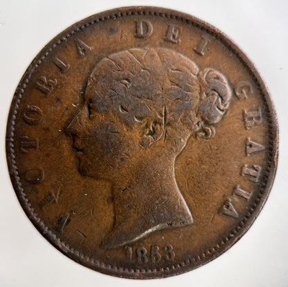 1853 Victoria Half-Penny Coin | Fine Collectable Grade