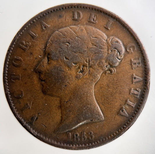 1853 Victoria Half-Penny Coin | Fine Collectable Grade