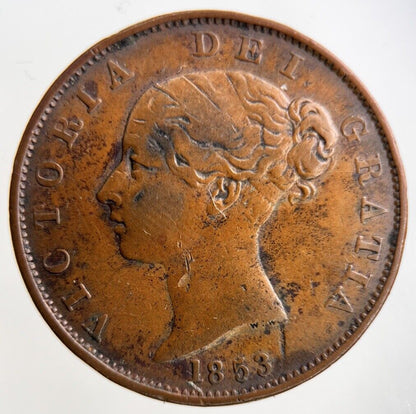 1853 Victoria Half-Penny Coin | Fine Collectable Grade