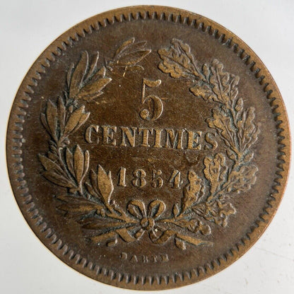 1854 Luxembourg 5 Centimes Coin | Fine Collectable Grade
