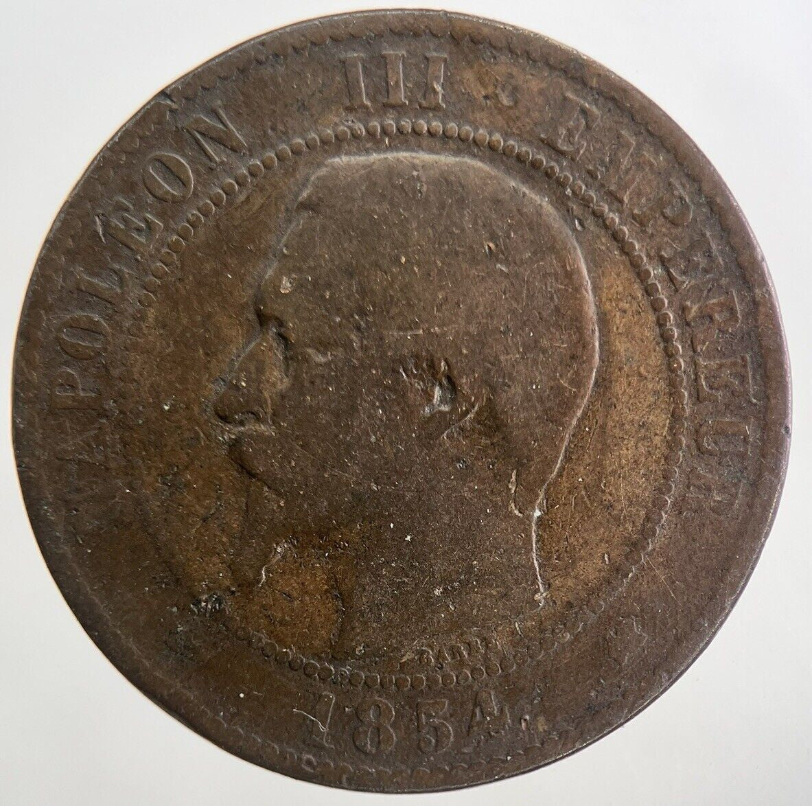 1854 France 10 Centimes Coin | Fair Grade