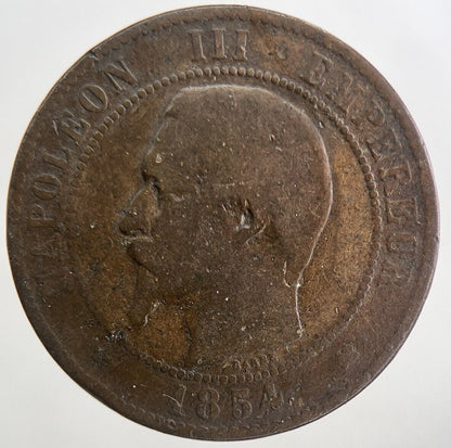 1854 France 10 Centimes Coin | Fair Grade