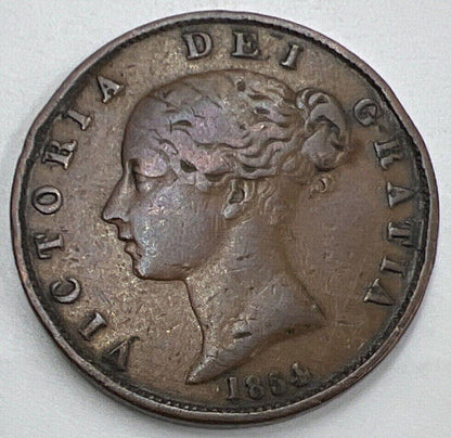 1854 Half Penny | British Copper Coin | Queen Victoria | Collectable Grade a703