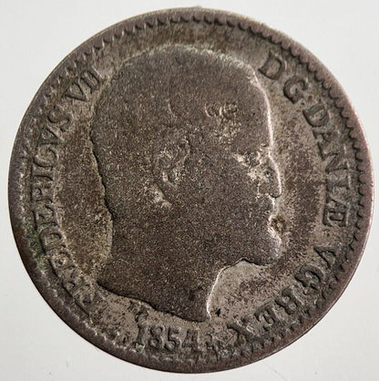 1854 Denmark 4 Skilling Silver Coin | Collectable Grade | a7835