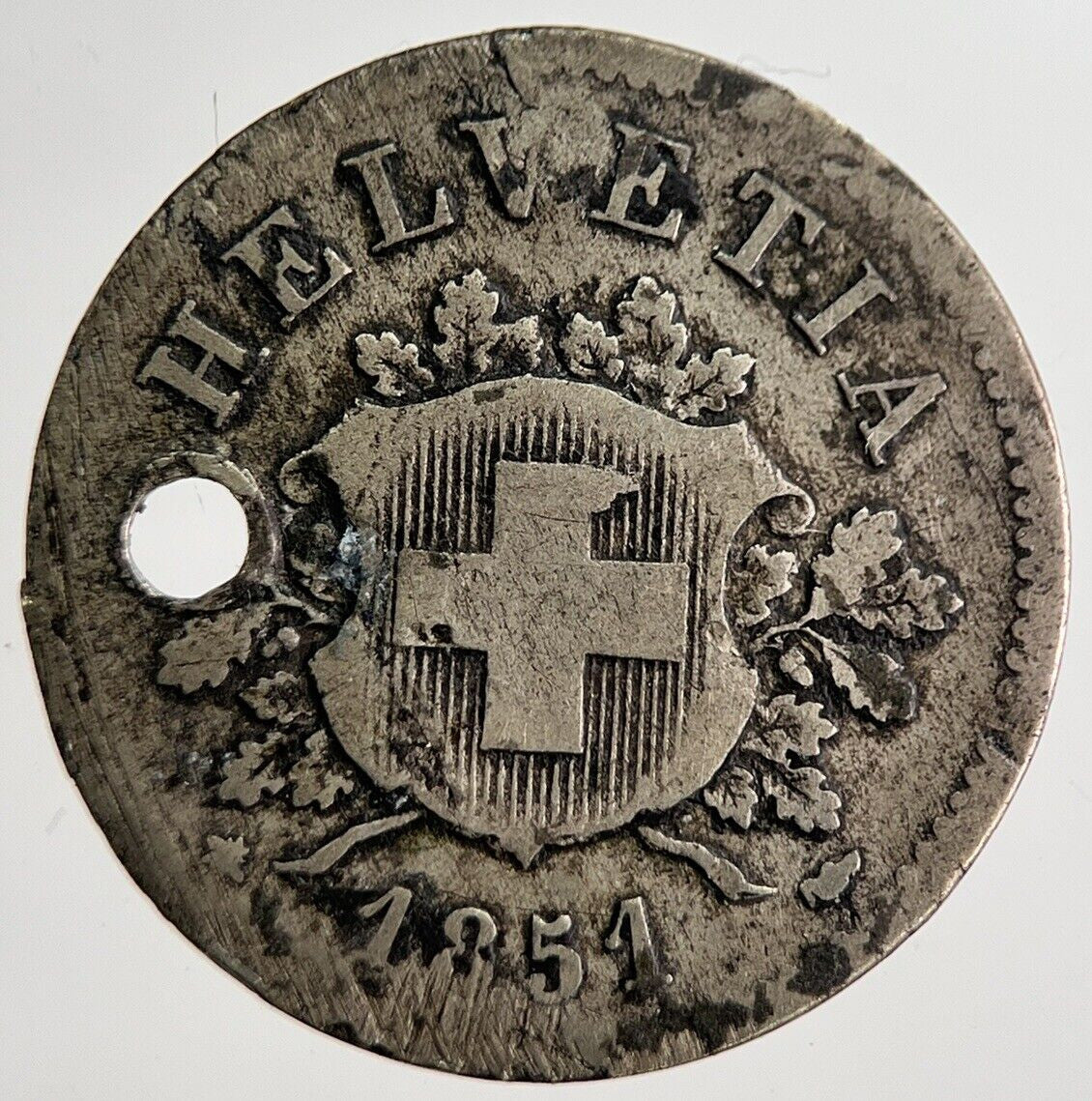 1854 Switzerland Swiss 10 Rappen Coin | Collectable Grade | a8384