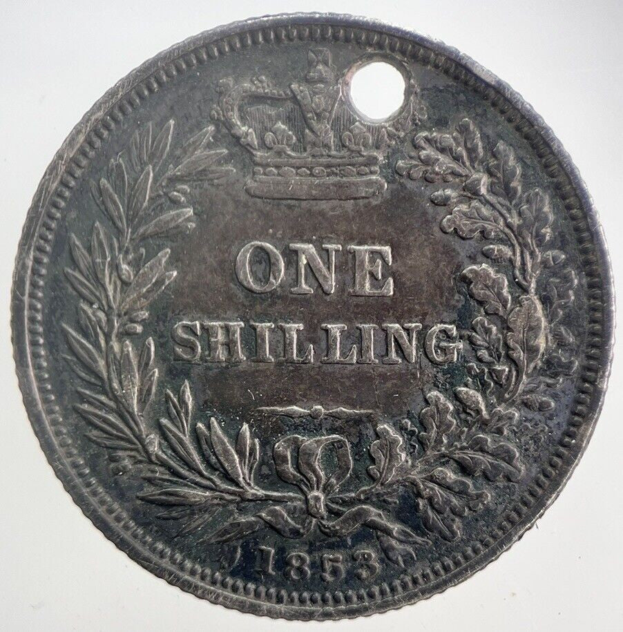 1853 Victoria Shilling Silver Coin | Very High Grade | a5841
