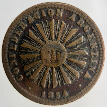 1854 Argentina 1 Un Centavo Coin | Fine Collectable Grade