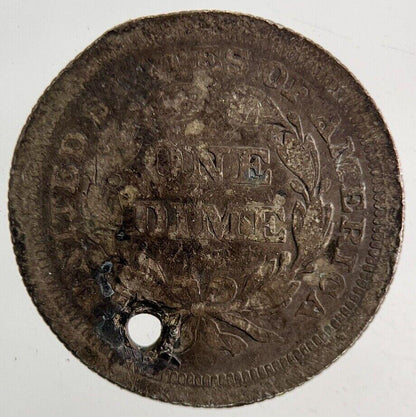 1854 US USA One Dime Silver Coin | Fair Grade