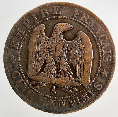 1854 France 5 Centimes Coin | Fine Collectable Grade