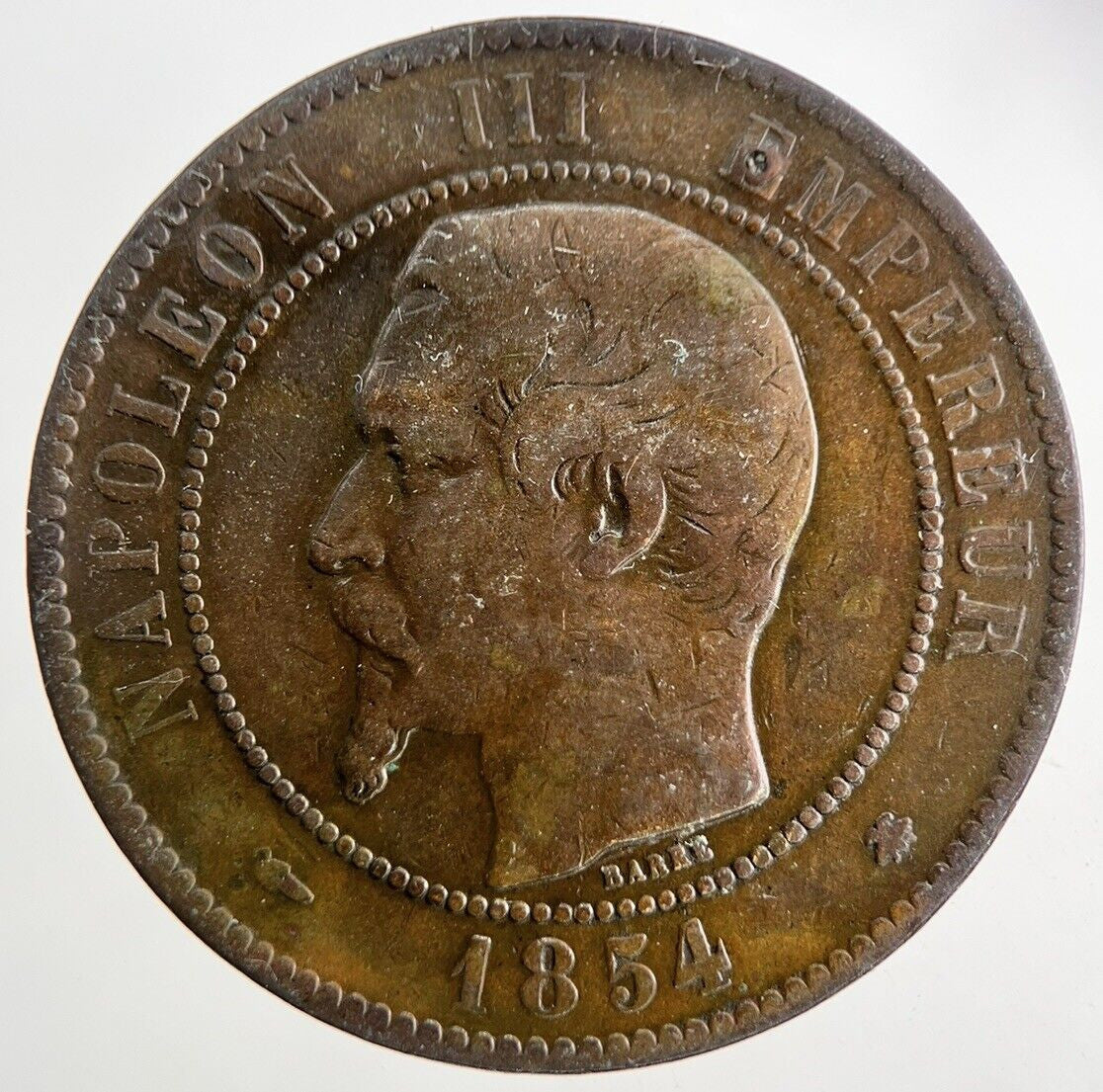 1854 France 10 Centimes Coin | Fine Collectable Grade