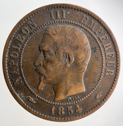 1854 France 10 Centimes Coin | Fine Collectable Grade