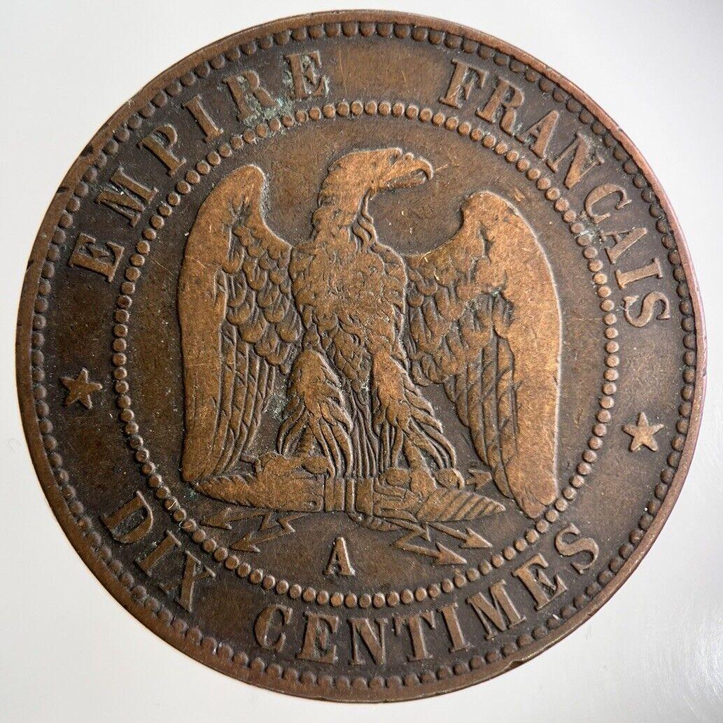 1854 France 10 Centimes Coin | Fine Collectable Grade