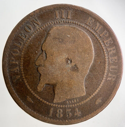1854 France 10 Centimes Coin | Fair Grade