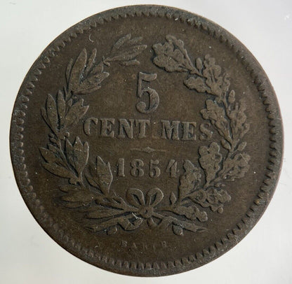 1854 Luxembourg 5 Centimes Coin | Fine Collectable Grade