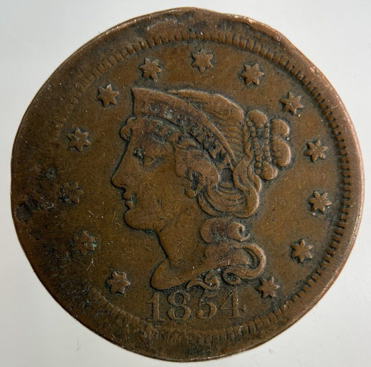 1854 US USA One Cent Coin | Collectable Grade