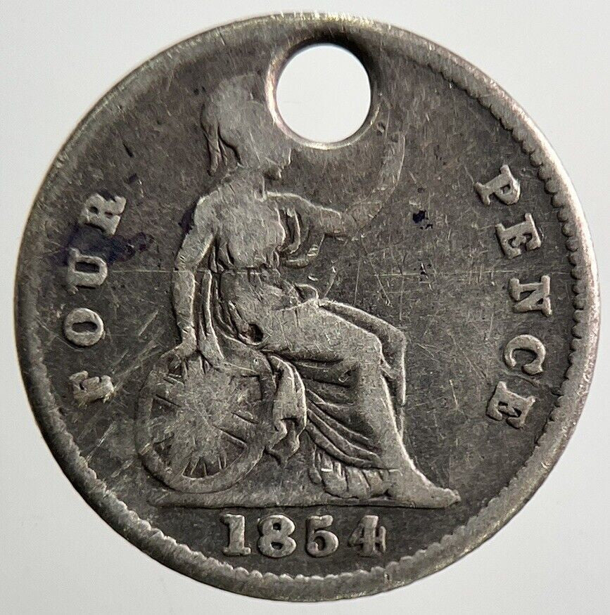 1854 Victoria Groat Four-Pence Silver Coin | Collectable Grade | a124