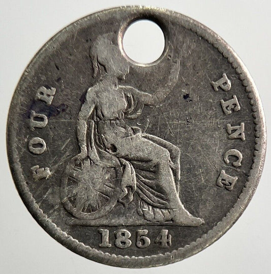 1854 Victoria Groat Four-Pence Silver Coin | Collectable Grade | a124