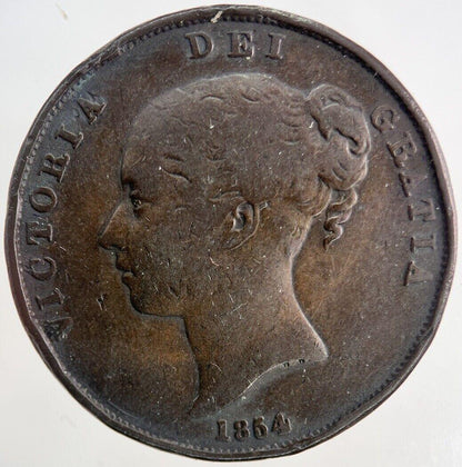 1854 Victoria One Penny Coin | Fine Collectable Grade