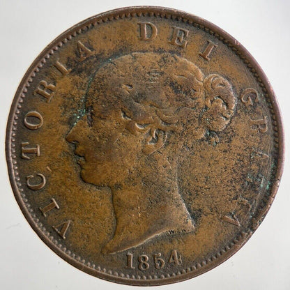 1854 Victoria Half-Penny Coin | Fine Collectable Grade