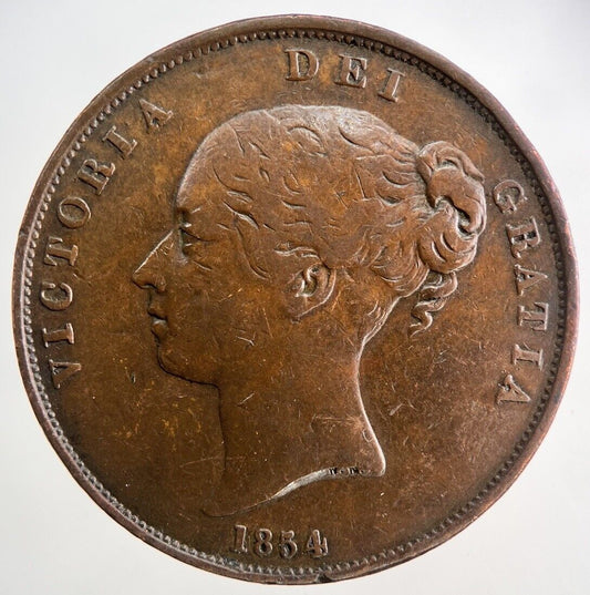 1854 Victoria One Penny Coin | Fine Collectable Grade