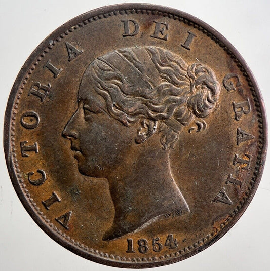 1854 Victoria Half-Penny Coin | Very Fine Grade | a6023