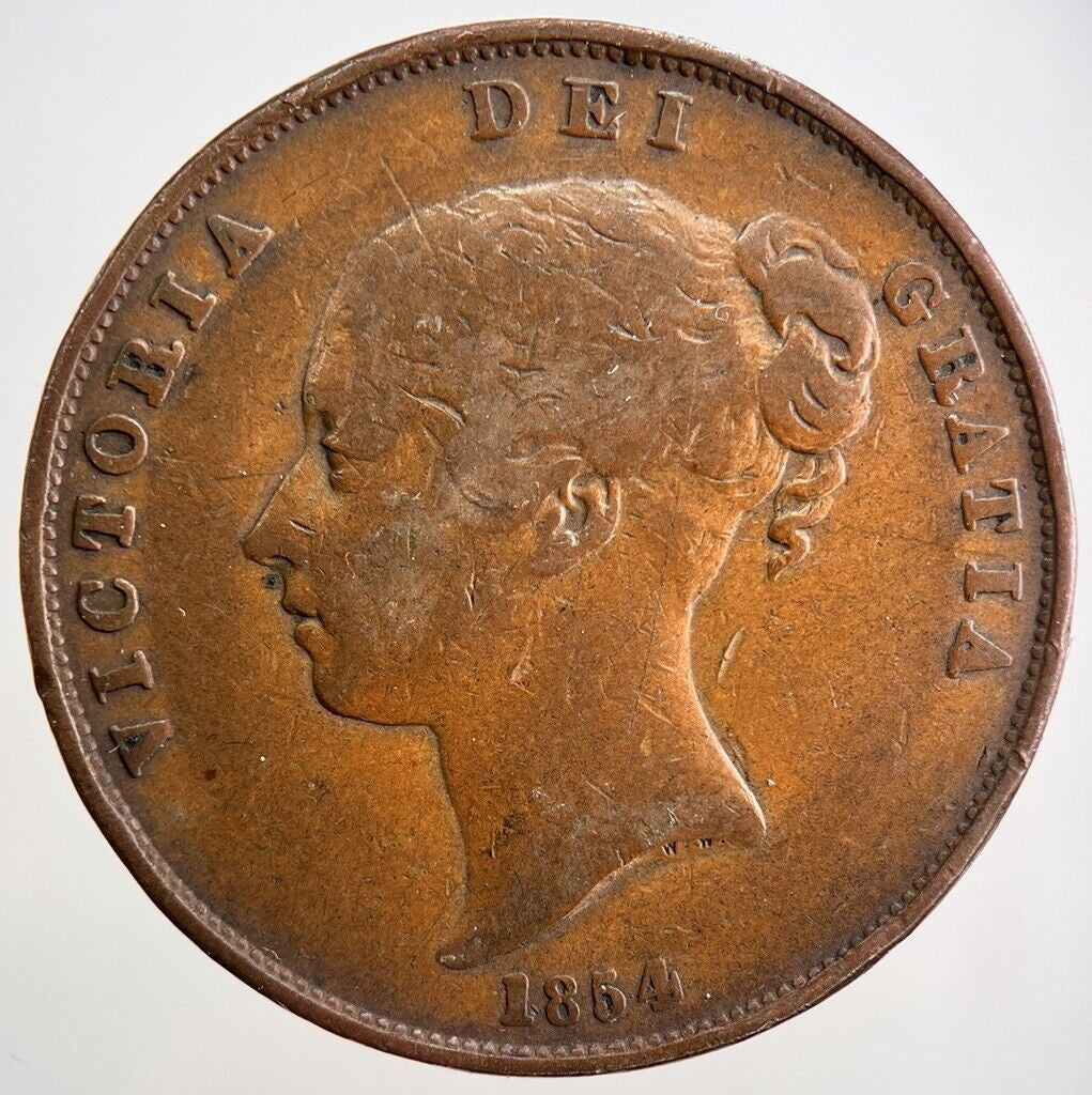 1854 Young Head Victoria One Penny Coin | Fine Collectable Grade | a2558