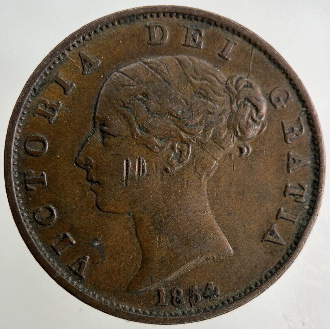 1854 Victoria Half-Penny Coin | Very High Grade